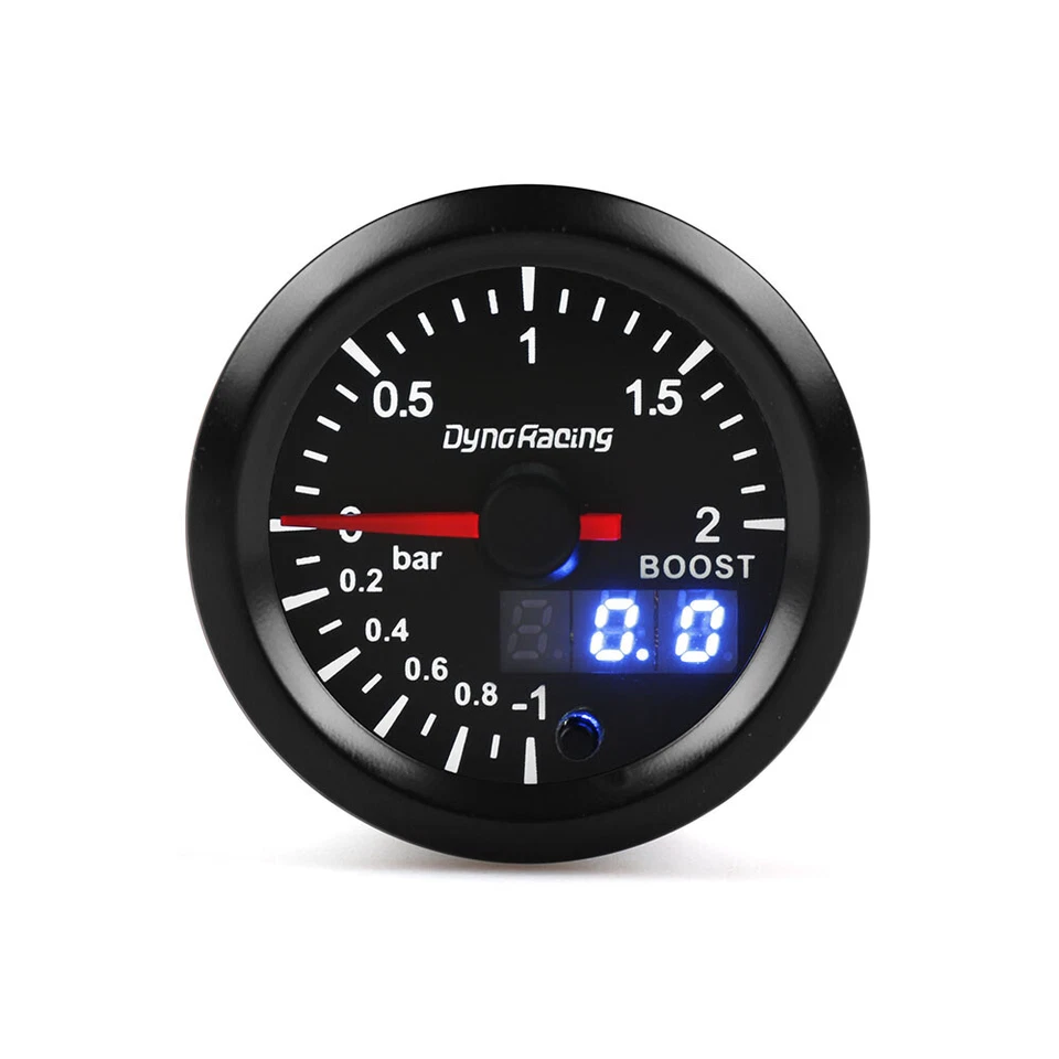 2" 52mm Digital & Pointer 7 Color LED Car Turbo Boost Meter Bar Pressure Gauge - Image 1 of 4