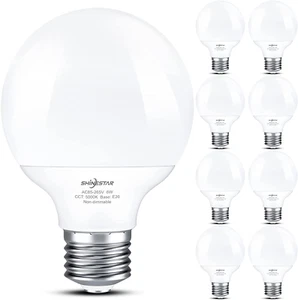 8-Pack Vanity Light Bulbs, Daylight 5000K, 60W Equivalent, G25 LED Globe Light B - Picture 1 of 12