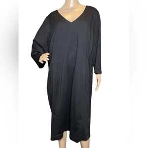 Neu mit Etikett Jones New York Vintage schwarzes Etuikleid 3/4-Ärmel V-Ausschnitt Damen 22W - Bild 1 von 9