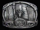 QD07147 VINTAGE 1985 **LIBERTY THE FLAME OF FREEDOM** COMMEMORATIVE BELT BUCKLE