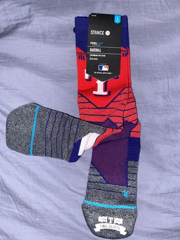 STANCE Texas Rangers Arlington Diamond Pro Crew Socks MLB Large Blue Red degrom Cover