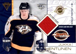 2001-02 Pacific Titanium Draft Day GAME USED JERSEY #50 Jukka Hentunen NASHVILLE - Picture 1 of 2
