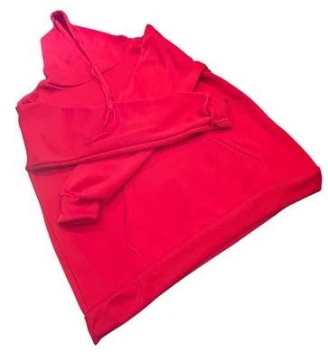 Mujer Pullover Sudadera con Capucha Rojo Suave Acogedor Cálido Canguro Bolsillo Talla S NUEVO Foto 1 de 4