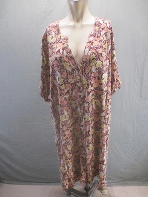 Ava&Viv Size 3X Womens Multicolor Floral Short Sleeve Button Up Maxi Dress 063 - Imagem 1 de 4