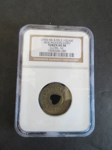 USA 1930-48 B-55L3 1 QUART NEW MODERN DAIRY TOKEN GLOBE, AZ NGC GRADED AU-58 - Picture 1 of 5