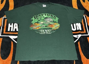 Y2K 2005 Daytona Beach Bike Week Skeleton Flames T Shirt Size Adult XL - Bild 1 von 5