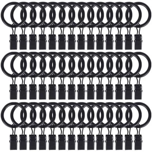 42 Pack Curtain Rings with Clips Drapery Hanger Rings for Bathroom Shower - Picture 1 of 7