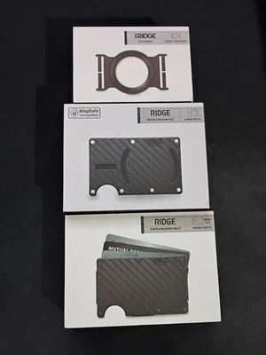 Cartera Ridge de fibra de carbono 3K con clip para dinero delgada RFID segura + Kit Magsafe + Airtag Foto 1 de 2