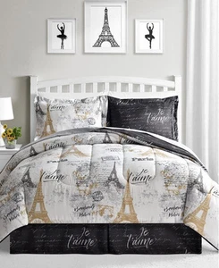 Paris Metallic Gold 8-Pc. Reversible Comforter Set Full Size - Picture 1 of 14