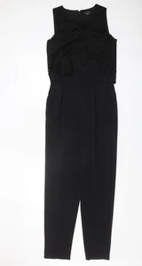 Warehouse Black Lace Detail Women's Jumpsuit, Size 8 - Picture 1 of 12