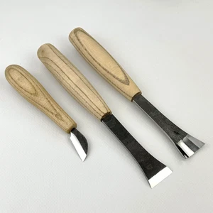 Sculptural Carving Tool Set – Hand-Forged Steel, Ash Handles, Leather Roll - Picture 1 of 12