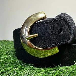 Talbots Damen Gürtel schwarz Echtleder mit goldener Schnalle Größe S - Bild 1 von 11
