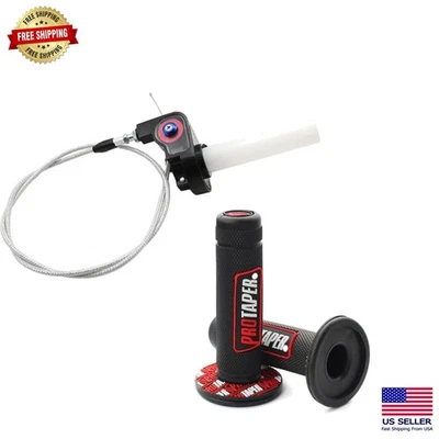 Ergonomic Twist Throttle Grips & Cable Replacement for 110-250cc Off-Road Bikes - Image 1 of 4
