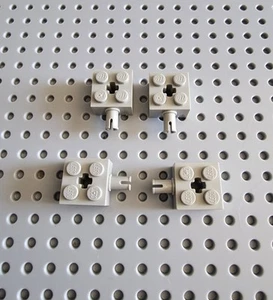 LEGO Achse stein pin loch 4 Stück alt hellgrau 2x2 gray brick 6232 4730 A003 - Bild 1 von 1