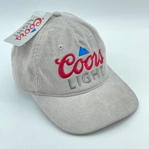 COORS LIGHT Hat Cap Corduroy Beer Logo Adjustable Gray Red Blue Snapback NEW - Picture 1 of 8
