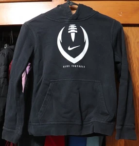 Nike Football Hoodie Black Fleece Pullover Big Kids Boys Youth Medium YM - Picture 1 of 6