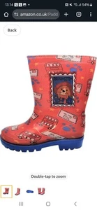 paddington bear Red Pvc wellies NEW with Tags.  RRP. £17.99 Size 9 - Picture 1 of 5