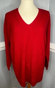 Neu mit Etikett Chaps, 1x roter Langarmpullover mit V-Ausschnitt - Bild 1 von 10