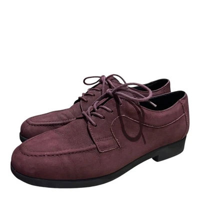 Rockport Waterproof Nubuck Leather Derby Oxford 8 Walking Shoes Wine Red Lace Up - Image 1 of 4