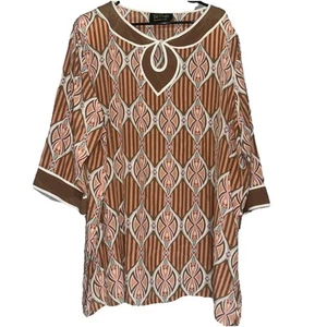VTG BOB MACKIE WOMANS SHIRT TOP WEARABLE ART TUNIC SILK BUTTON RARE - Picture 1 of 14