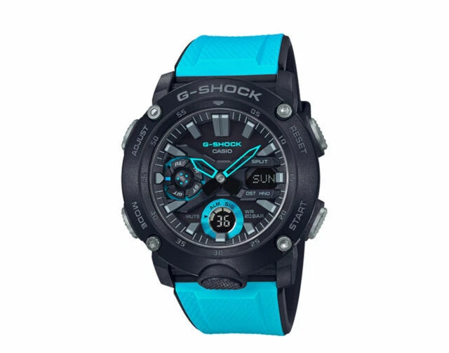 Casio G-SHOCK GA2000-1A2 Carbon Core Blue Strap Men's Guard Watch