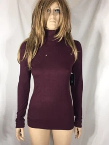Top borgoña manga larga cuello tortuga Inc talla S nuevo con etiquetas para mujer - Imagen 1 de 5
