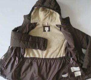 Lands End Kids Winter Parka Coat Hooded Sherpa Lined Jacket Brown Size 16 - Picture 1 of 11