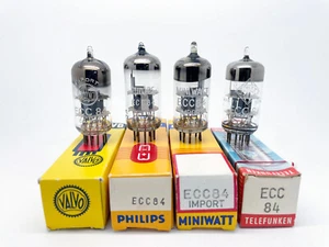 4 tubos de vacío triodo NOS Telefunken Philips Valvo ECC84 - 6CW7 Test V.STRONG - Imagen 1 de 15