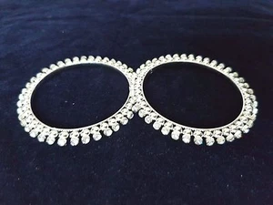 Indian Silver Bangle Diamond Asian Wedding Bracelet Party Jewellery 2*2, 7 - Picture 1 of 3