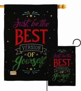 Best Version of Yourself Burlap Garden Flag Sweet Life Inspirational Yard Banner - Picture 1 of 19