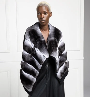 Women Chinchilla Real Rex Rabbit Fur Vest Winter handsome Trendy Waistcoat Gilet - Image 1 of 4