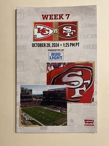 NFL-Kansas City Chiefs at San Francisco 49ers Official Program-Oct 20, 2024 - Picture 1 of 2
