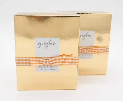 (2) Bath & Body Works Gold GINGHAM GLOW Perfume Eau De Parfum EDP 2,5 oz Lote Set Foto 1 de 4