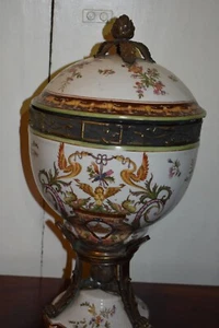 Deckelpokal, Steingut dekorativ, antik - Bild 1 von 6