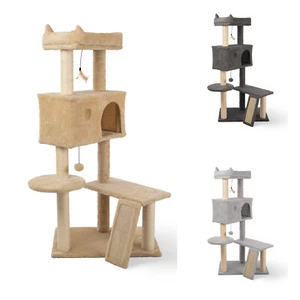 Árbol rascador de sisal natural con cama para gatos y juegos incluidos, -COTTAGE - Imagen 1 de 40