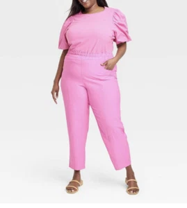 Women’s A New Day High Rise Pull On Ankle Pants Beautiful Pink XXL NEW! - Picture 1 of 7