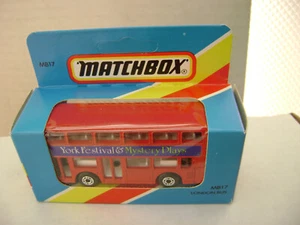 1983 MATCHBOX LESNEY SUPERFAST MB17 LONDON BUS YORK FESTIVAL & MYSTERY PLAYS NEW - Picture 1 of 3