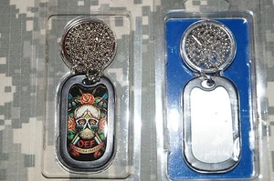 Portachiavi US Army Operations Enduring Freedom Dog Tag con catena collana argento - Foto 1 di 1