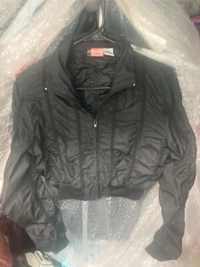 New jr girls "poetry clothing" vintage large black thin cropped jacket - Picture 1 of 5