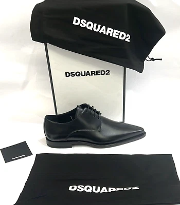 DSQUARED2 Zapatos Zapato Hombre Talla Ue 39 Mod. Inglesina Cuero Negro DQ02 - Imagen 1 de 4