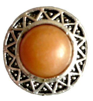 großer Naturstein Folklore braun SteinSchmuck Ring Tibet Silber verstellbar NEU - Bild 1 von 3