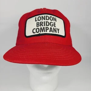Vintage London Bridge Company Red Mesh Hat Snapback Adjustable Cap USA Made - Picture 1 of 11