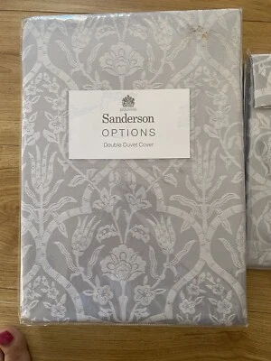 New Sanderson Options Kamala Silver Grey Double Duvet Set - Image 1 of 3