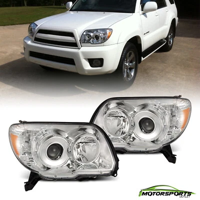 For 2006-2009 Toyota 4Runner Clear Lens Chrome Headlights Replacement Pair - Image 1 of 4