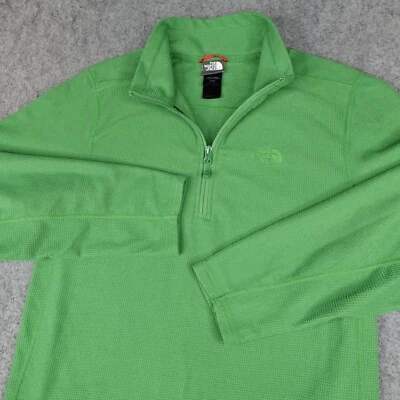 The North Face Sweater Mens Medium Green Fleece Pullover Hiking Waffle Knit M - Image 1 of 4