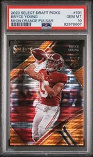 2023 Select Draft Picks Bryce Young Field Level Neon Orange Pulsar /26 PSA 10