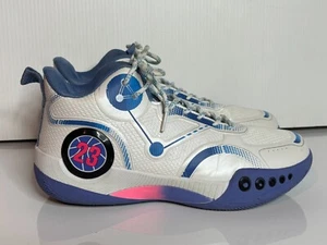 SheIn Basketball Shoes Hi Top Sneakers White Pink Blue Thick Sole Men's 8, EU 41 - Picture 1 of 5