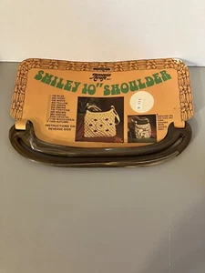 Vintage Accento Craft Smiley 10" Schulter Handtasche Griffe für Handtasche-braun - Bild 1 von 3