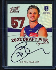2023 Select AFL Legacy Corey Wagner Draft Pick Signature Copper #/175