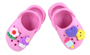 Dolls clothes for 17" Baby Born/18" American Girl/Our Gen PINK PLASTIC SHOES - Picture 1 of 5